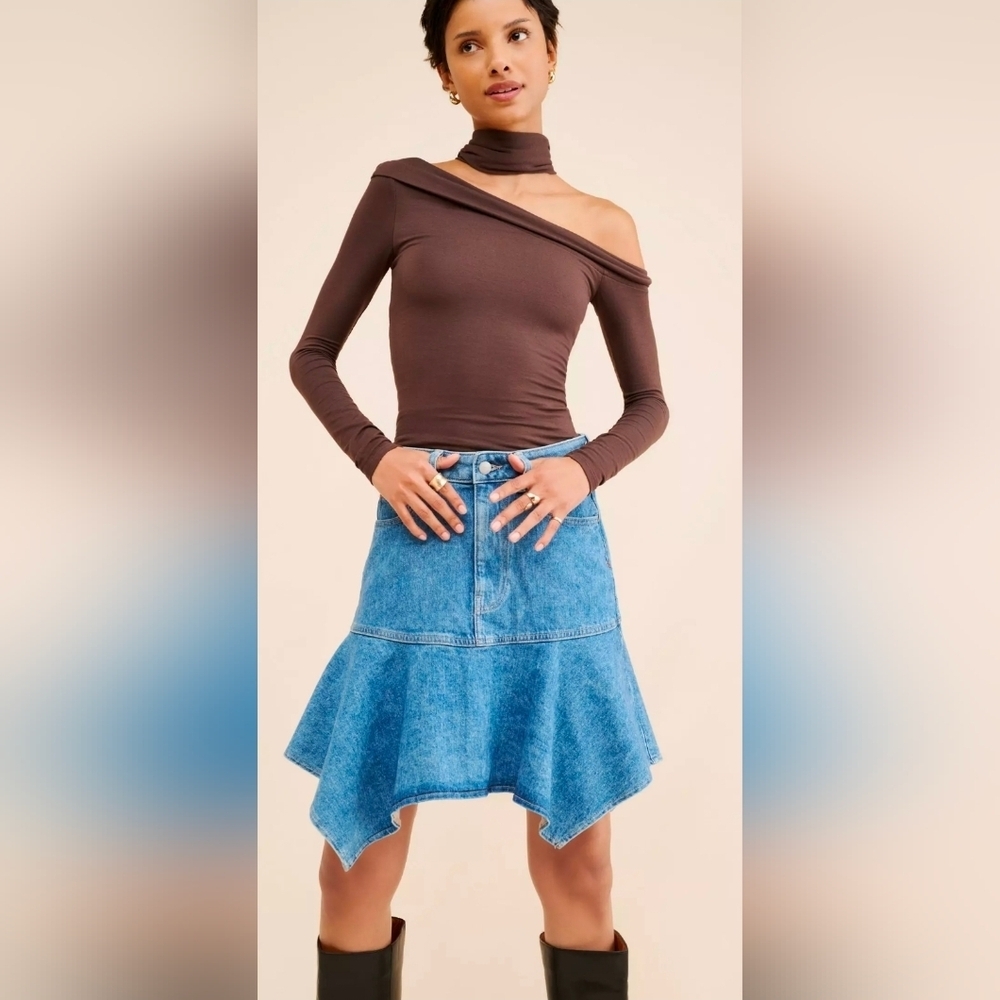 Anthropologie Warp + Weft Hav Denim Mini Skirt 2/26